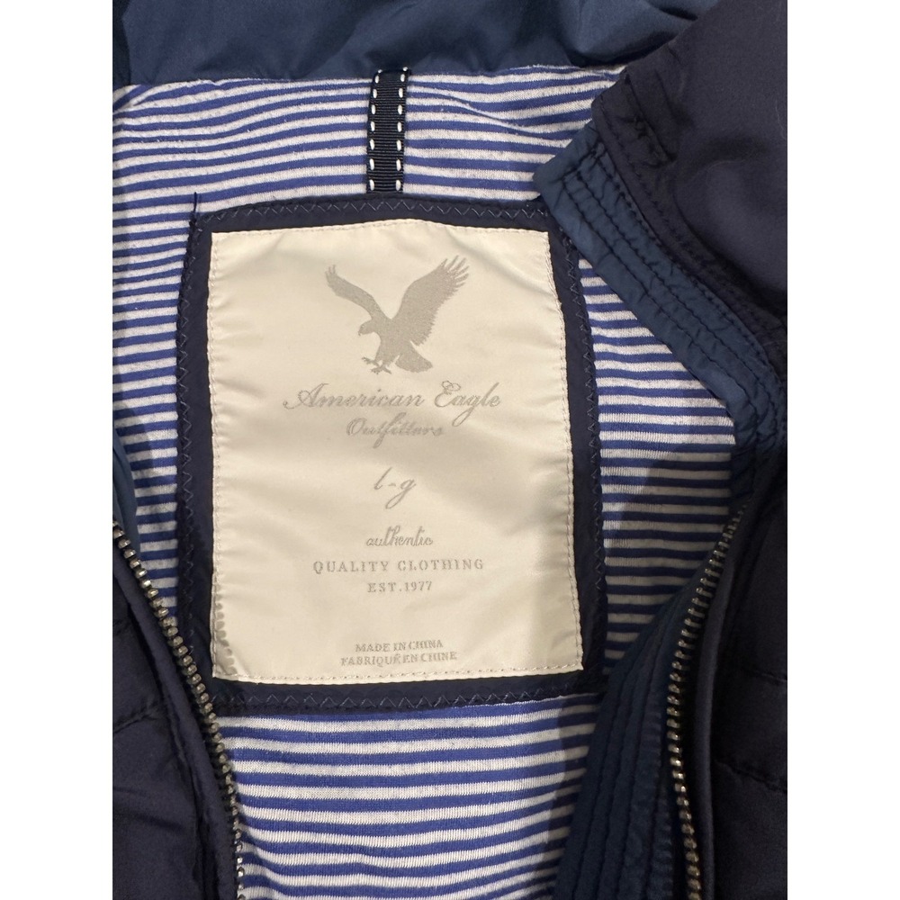 American Eagle Outfitters Womens‎ Navy Blue Puffer Vest Quilted Full Zip Large - Picture 7 of 8
